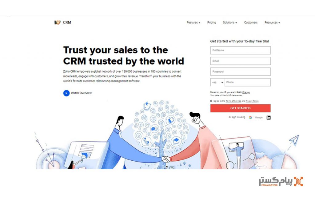 نرم افزار CRM رایگان zoho