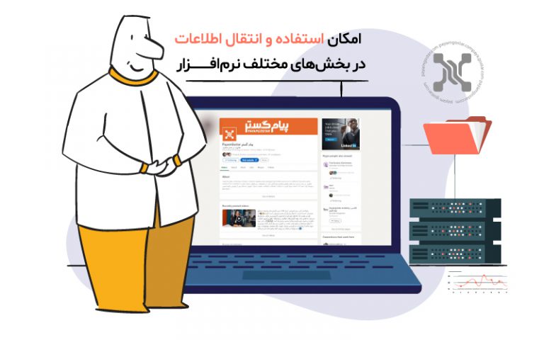 امکان استفاده و انتقال اطلاعات در بخش‌های مختلف نرم‌افزار